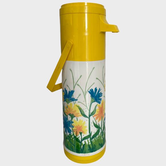Aladdin Other - Aladdin's Pump-a-Drink Dispenser Vintage Floral Fantasy Thermos Yellow